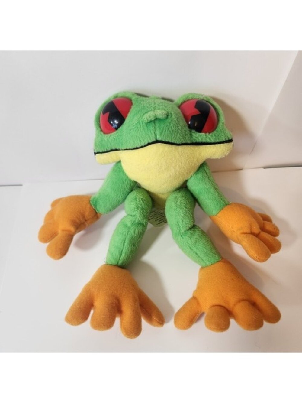 Rainforest Cafe Cha Cha the Tree Frog Plush Red Eyes Green Orange Stuffed Animal